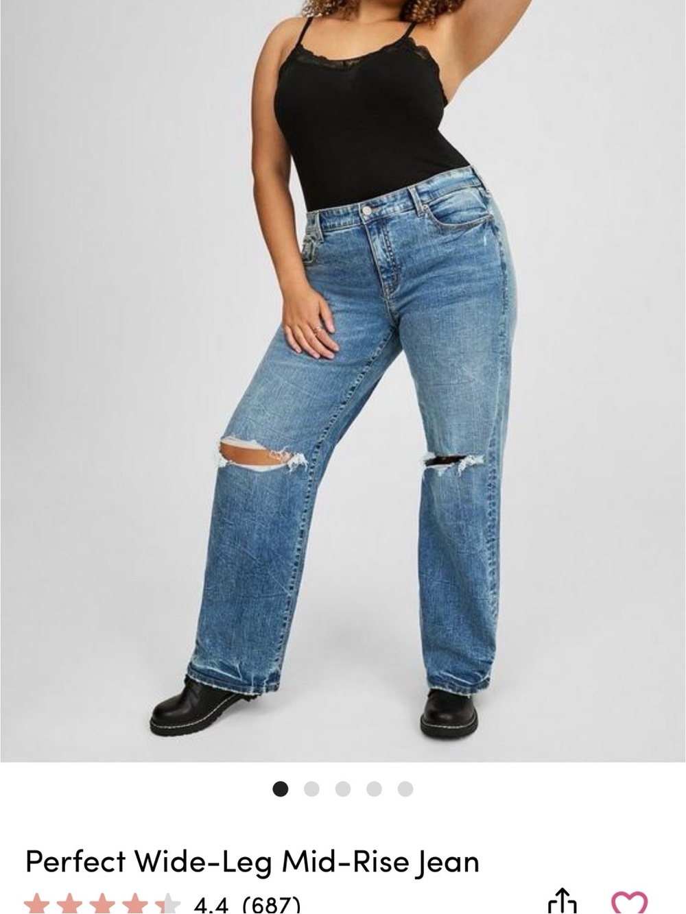 NWT TORID Perfect Wide-Leg Mid-Rise Jeans in Light Blue